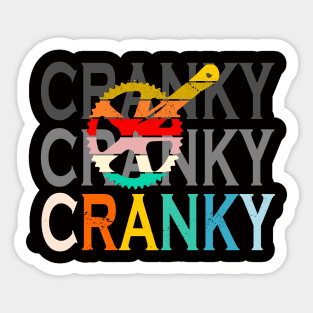 Funny Vintage Cranky Bike Bicycle Rider Cycling Lover Sticker